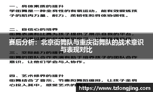 赛后分析：北京街舞队与重庆街舞队的战术意识与表现对比
